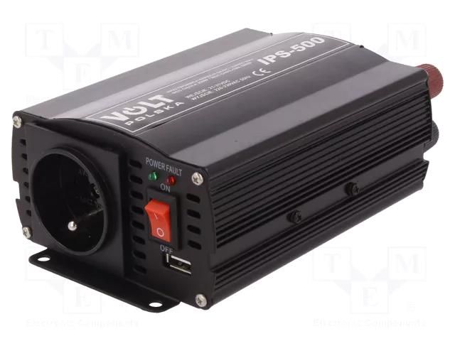 Converter: DC/AC; 350W; Uout: 230VAC; 21÷31VDC; 178x105x60mm; 92% VOLT POLSKA IPS500/24V