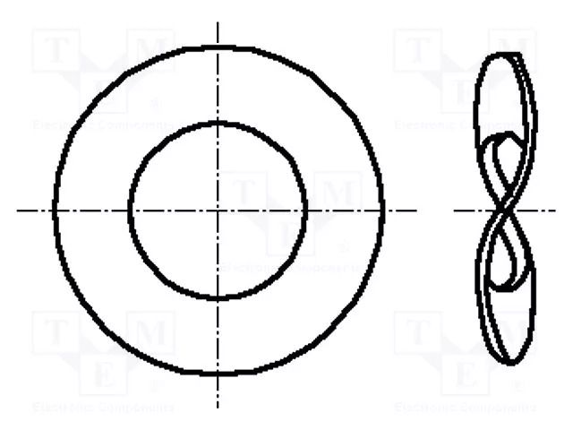 Washer; wave,spring; M3; D=8mm; h=0.5mm; spring bronze; DIN 137B BOSSARD B3/BN591