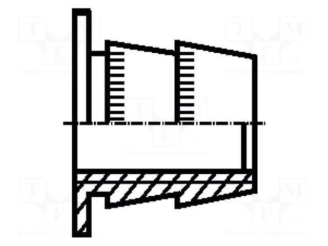 Threaded insert; steel; zinc; M8; BN 241; Pitch: 1.25; for wood BOSSARD B8/BN241