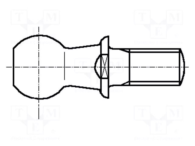 Angle joint studs; M6; steel; 10mm BOSSARD B10/BN486