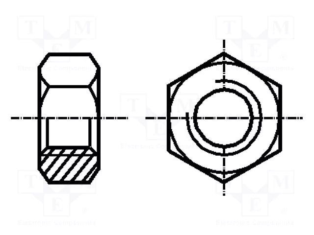 Nut; hexagonal; M1; 0.25; steel; Plating: zinc; H: 0.8mm; 2.5mm BOSSARD B1/BN109