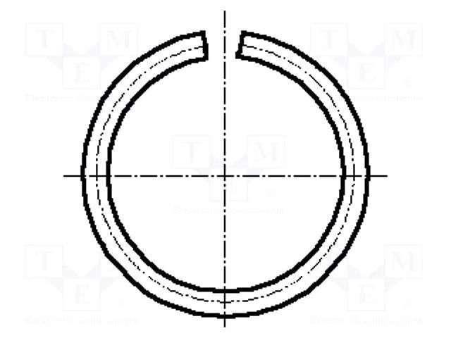 Circlip; spring steel; Shaft dia: 20mm; BN 825; Ring: external BOSSARD B20/BN825