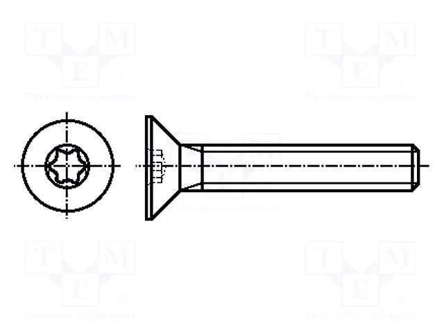Screw; M3x20; 0.5; Head: countersunk; Torx®; TX10; steel; zinc BOSSARD B3X20/BN4851