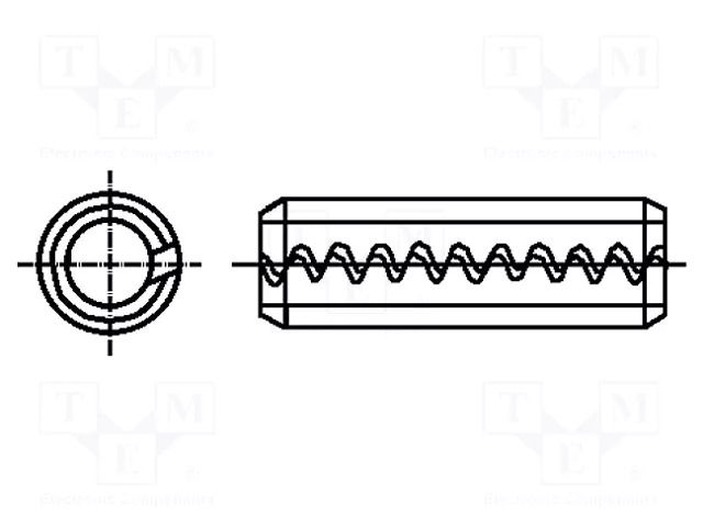 Springy stud; steel; Ø: 8mm; L: 12mm BOSSARD B8X12/BN881