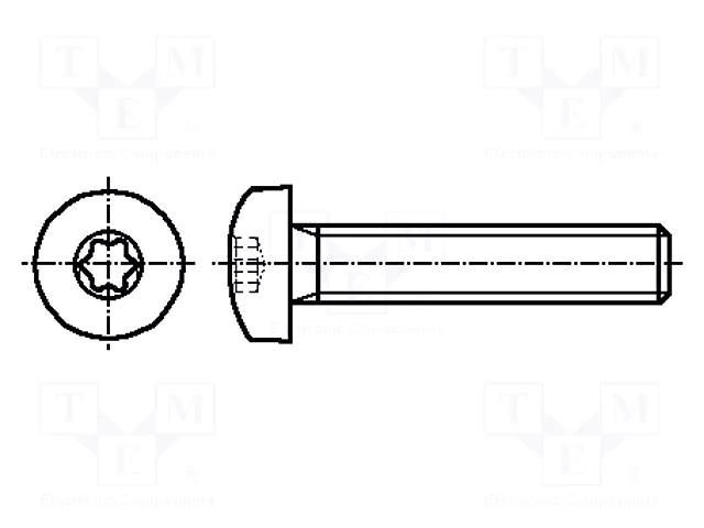 Screw; M3x25; 0.5; Head: button; Torx®; TX10; ISO 14583 BOSSARD B3X25/BN20038