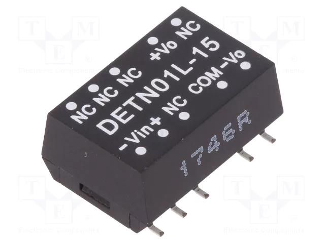 Converter: DC/DC; 1W; Uin: 4.5÷5.5VDC; Uout: 15VDC; Uout2: -15VDC MEAN WELL DETN01L-15