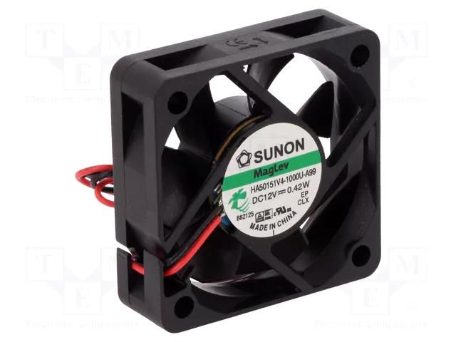 Fan: DC; axial; 12VDC; 50x50x15mm; 13.01m3/h; 15.4dBA; Vapo; 3200rpm SUNON HA50151V4-A99-A