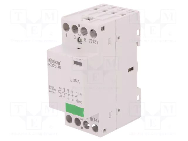 Contactor: 4-pole installation; 25A; 24VAC,24VDC; NO x4; IKD ISKRA IKD25-40/24V