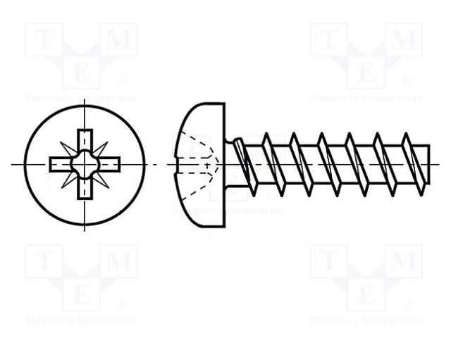 Screw; 4x10; Head: cheese head; Pozidriv; PZ2; A2 stainless steel BOSSARD B4X10/BN82429