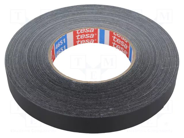 Tape: duct; W: 19mm; L: 50m; Thk: 0.31mm; black; natural caoutchouc TESA TESA-4651-19BK