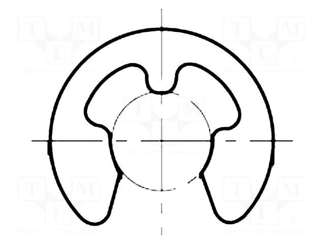 Circlip; spring bronze; 15mm; BN 592; Ring: external; DIN 6799 BOSSARD B15/BN592