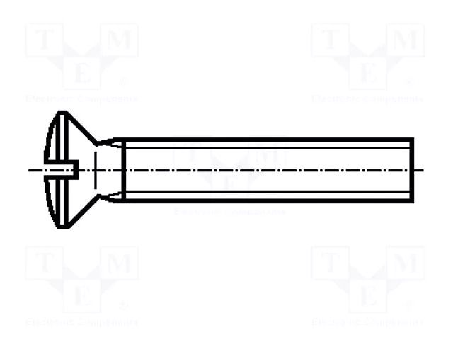 Screw; M6x8; 1; Head: countersunk; slotted; 1.6mm; steel; zinc BOSSARD B6X8/BN368