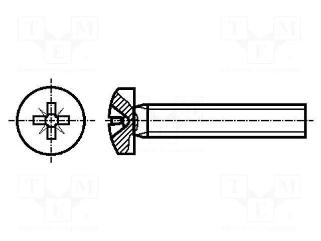Screw; M3x20; 0.5; Head: cheese head; Pozidriv; PZ1; steel; zinc BOSSARD B3X20/BN3334