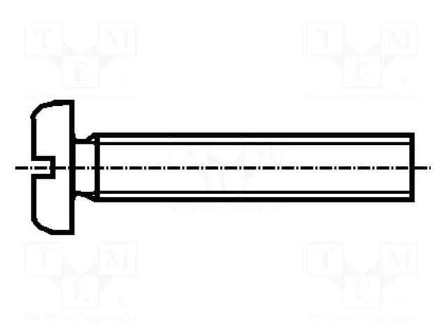 Screw; M8x25; Head: cheese head; slotted; 2mm; steel; zinc; DIN 85A BOSSARD B8X25/BN344