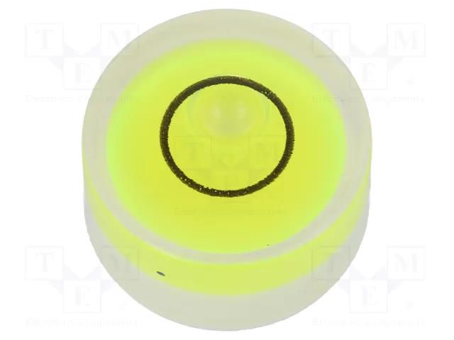 Spirit level; H: 8mm; Ømount.hole: 14mm; plastic; Body: white ELESA+GANTER GN2281-KT-14-G40-1