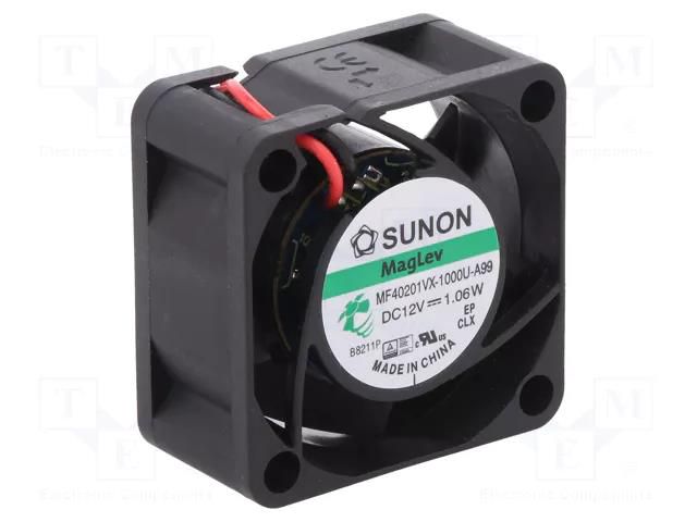 Fan: DC; axial; 12VDC; 40x40x20mm; 18.25m3/h; 27.5dBA; Vapo; 8000rpm SUNON MF40201VX-A99-A