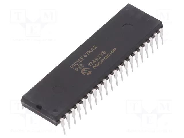 IC: PIC microcontroller; 128kB; 64MHz; I2C x2,LIN,SPI,UART x2 MICROCHIP TECHNOLOGY PIC18F47K42-I/P