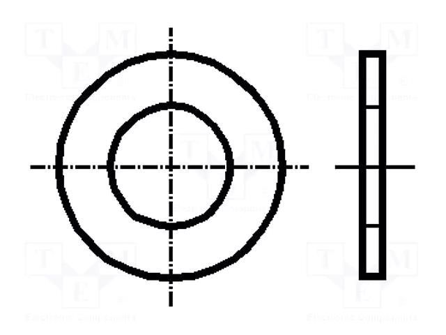 Washer; round; M2,5; D=6.5mm; h=0.5mm; acid resistant steel A4 BOSSARD B2.5/BN671