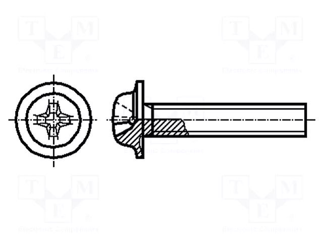 Screw; with flange; M5x20; 0.8; Head: button; Phillips; PH2 BOSSARD B5X20/BN5952