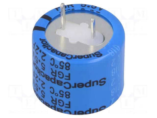 Supercapacitor; THT; 2.2F; 5.5VDC; -20÷80%; Body dim: Ø21.5x19mm KEMET FGR0H225ZF