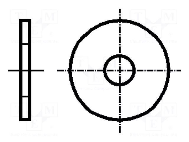 Washer; round; M3; D=12mm; h=0.8mm; steel; Plating: zinc; BN 84514 BOSSARD B3/BN84514