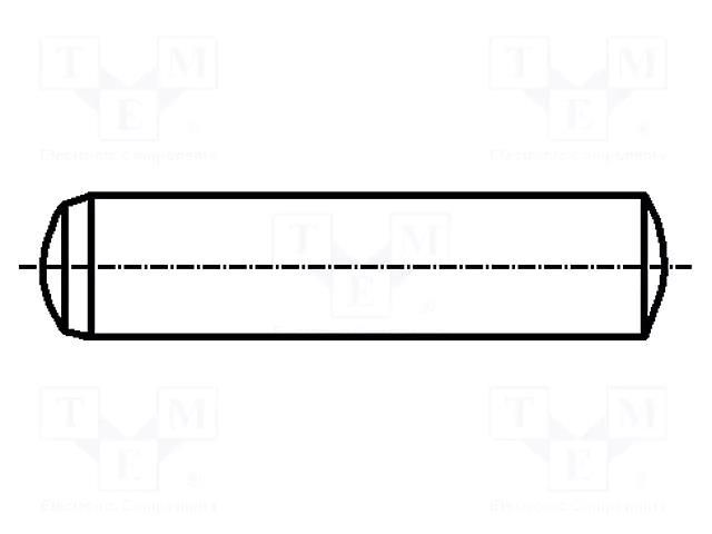 Cylindrical stud; steel; BN 857; Ø: 2.5mm; L: 20mm; DIN 6325 BOSSARD B2.5X20/BN857