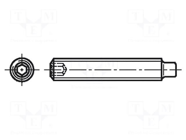 Screw; M8x16; 1.25; Head: without head; hex key; HEX 4mm; steel BOSSARD B8X16/BN26
