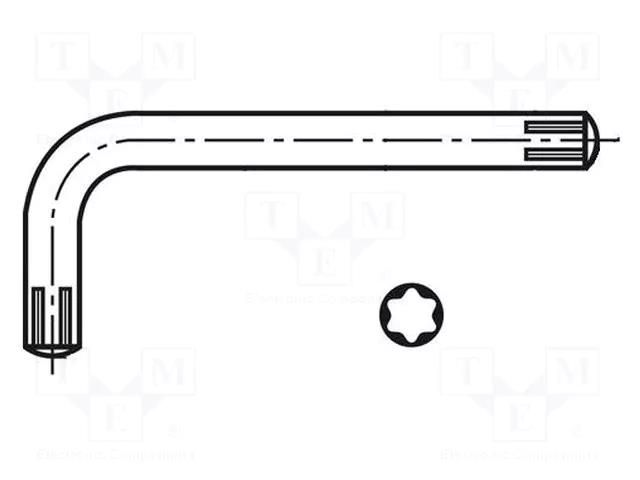 Wrench; Torx®; TX20; Overall len: 57mm; steel BOSSARD B20/BN14056