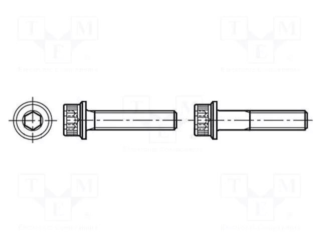 Screw; with flange; M10x60; 1.5; Head: knurled,cheese head; steel BOSSARD B10X60/BN1392