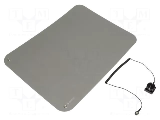 Mat: table set; ESD; L: 610mm; W: 450mm; Thk: 2mm; grey (bright) BERNSTEIN BRN-9-367