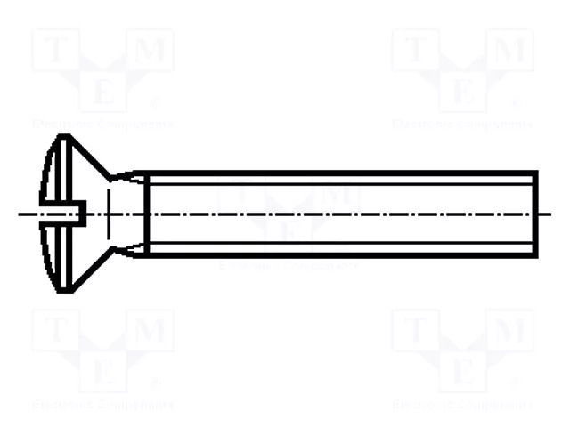 Screw; M3x6; 0.5; Head: countersunk; slotted; 0.8mm; brass; nickel BOSSARD B3X6/BN541
