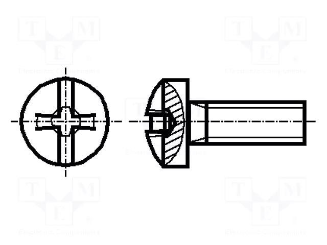 Screw; M3x12; 0.5; Head: button; Phillips,slotted; PH1,0.6mm; steel BOSSARD B3X12/BN1435