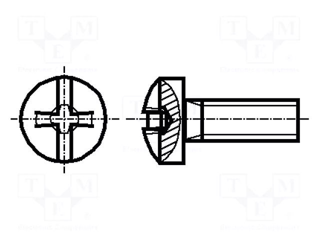 Screw; M5x40; 0.8; Head: button; Phillips,slotted; PH2,1mm; steel BOSSARD B5X40/BN1435