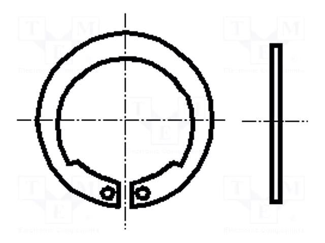 Circlip; spring steel; Shaft dia: 25mm; BN 829; Ring: external BOSSARD B25/BN829