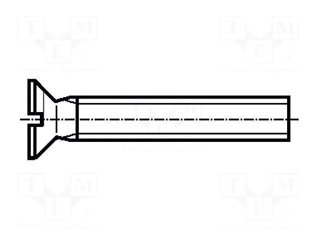 Screw; M6x16; 1; Head: countersunk; slotted; 1.6mm; polyamide; white BOSSARD B6X16/BN1066