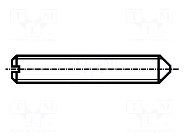 Screw; M2x2; 0.4; Head: without head; slotted; 0.25mm; DIN 553 BOSSARD B2X2/BN665