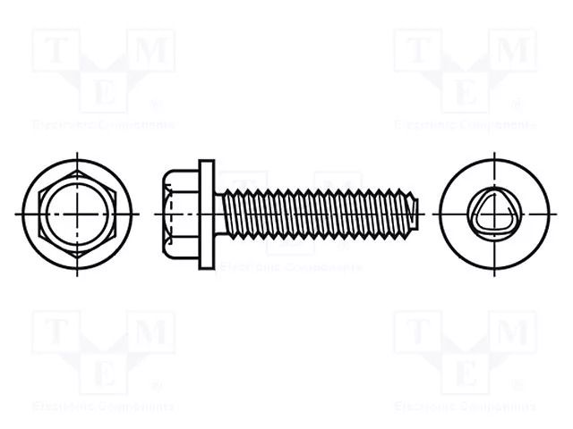 Screw; 4x8; Head: hexagonal; none; 7mm; hardened steel; zinc BOSSARD B4X8/BN3326