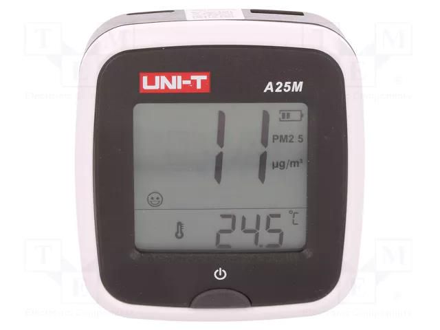 Meter: counter; Range: 0÷500ug/m3; -10÷50°C; Display: LCD 2" UNI-T A25M