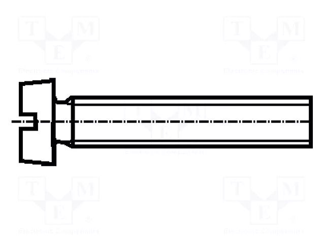 Screw; M1.6x3; 0.35; Head: cheese head; slotted; DIN 84A; ISO 1207 BOSSARD B1.6X3/BN650