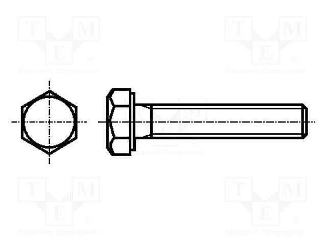 Screw; M6x14; 1; Head: hexagonal; A2 stainless steel; DIN 933 BOSSARD B6X14/BN622