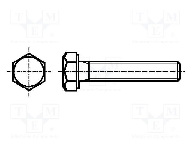 Screw; M6x10; 1; Head: hexagonal; acid resistant steel A4; DIN 933 KRAFTBERG M6X10/D933-A4