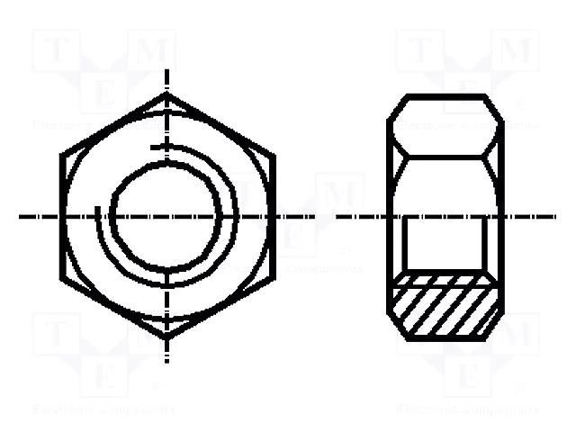 Nut; hexagonal; M12; 1.75; steel; Plating: zinc; H: 10mm; 19mm; BN 117 BOSSARD B12/BN117