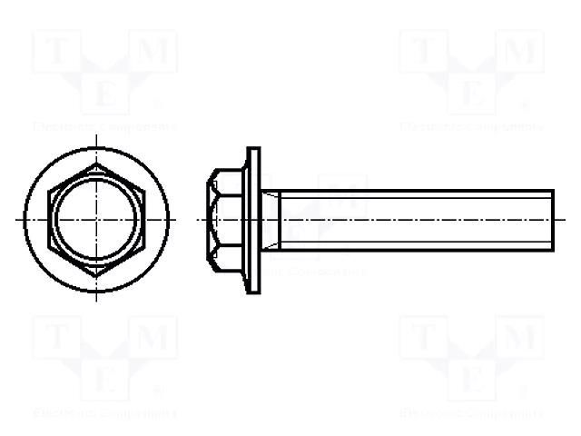 Screw; with flange; M8x16; 1.25; Head: hexagonal; steel; zinc BOSSARD B8X16/BN5950