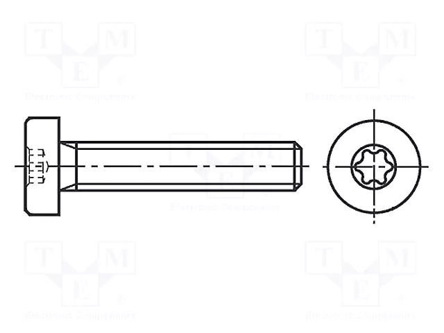 Screw; M2x5; 0.4; Head: cheese head; Torx®; TX06; ISO 14580 BOSSARD B2X5/BN15857