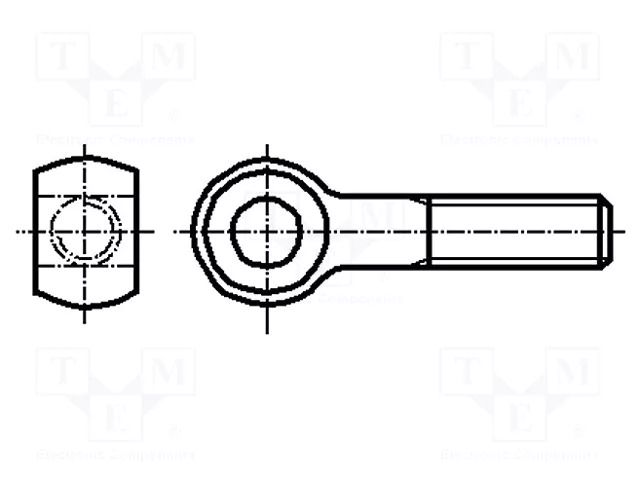 Lifting eye bolt; M16x80; 2; Head: eye; steel; zinc; DIN 444B; 16mm BOSSARD B16X80/BN1940