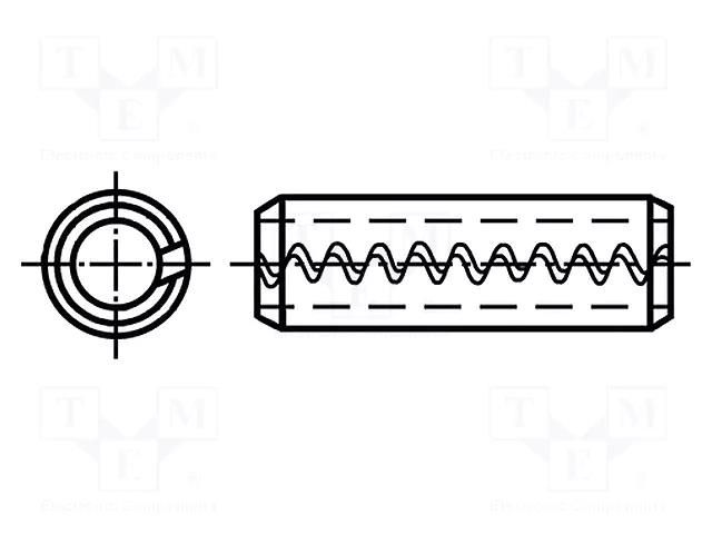 Springy stud; A2 stainless steel; BN 686; Ø: 2.5mm; L: 8mm BOSSARD B2.5X8/BN686