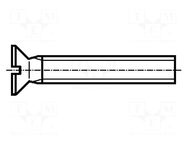 Screw; M3x20; 0.5; Head: countersunk; slotted; 0.8mm; DIN 963A BOSSARD B3X20/BN654