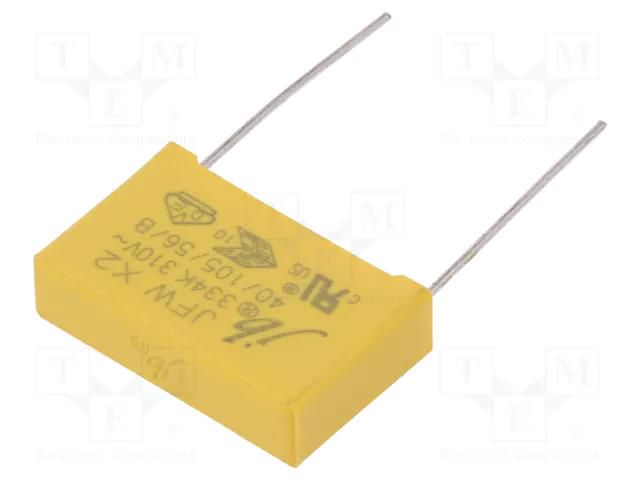 Capacitor: polypropylene; suppression capacitor,X2; 330nF; THT Jb Capacitors JFW-330N/310-P22