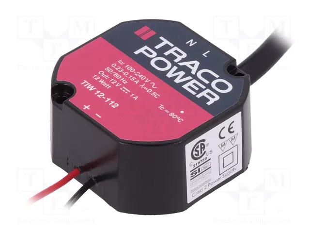 Power supply: switching; for building in; constant voltage; 12W TRACO POWER TIW12-112