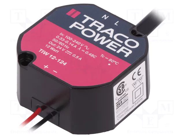 Power supply: switching; for building in; constant voltage; 12W TRACO POWER TIW12-124